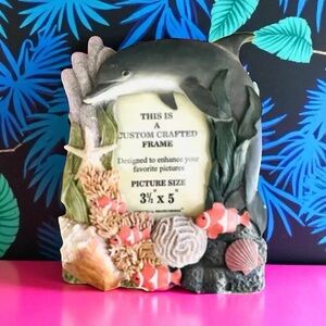 Vintage Nautical Custom 3D Dolphin Frame 3.5” x 5”